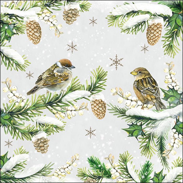 Winter sparrows napkins