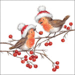 Christmas robins napkins