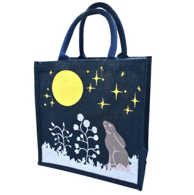 Hare And Moon Jute Bag