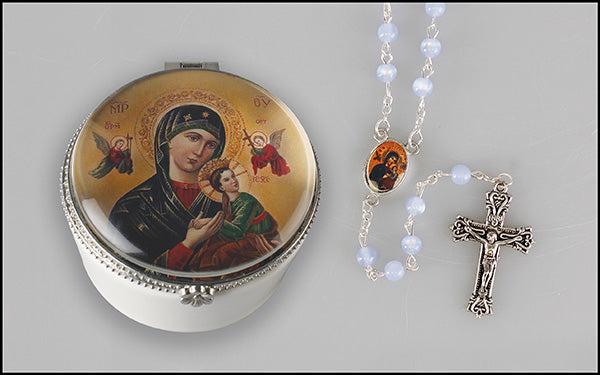 Perpetual Help Porcelain Rosary Box