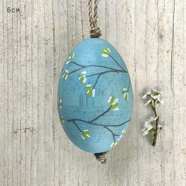 Hand-painted Easter Egg - Blossom Duck Egg Blue