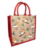 Christmas Robin Jute Bag