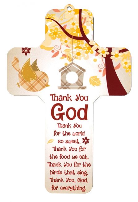 Wood Cross &ndash; Thank You God | Childrens &amp; Youth | The Shrine Shop