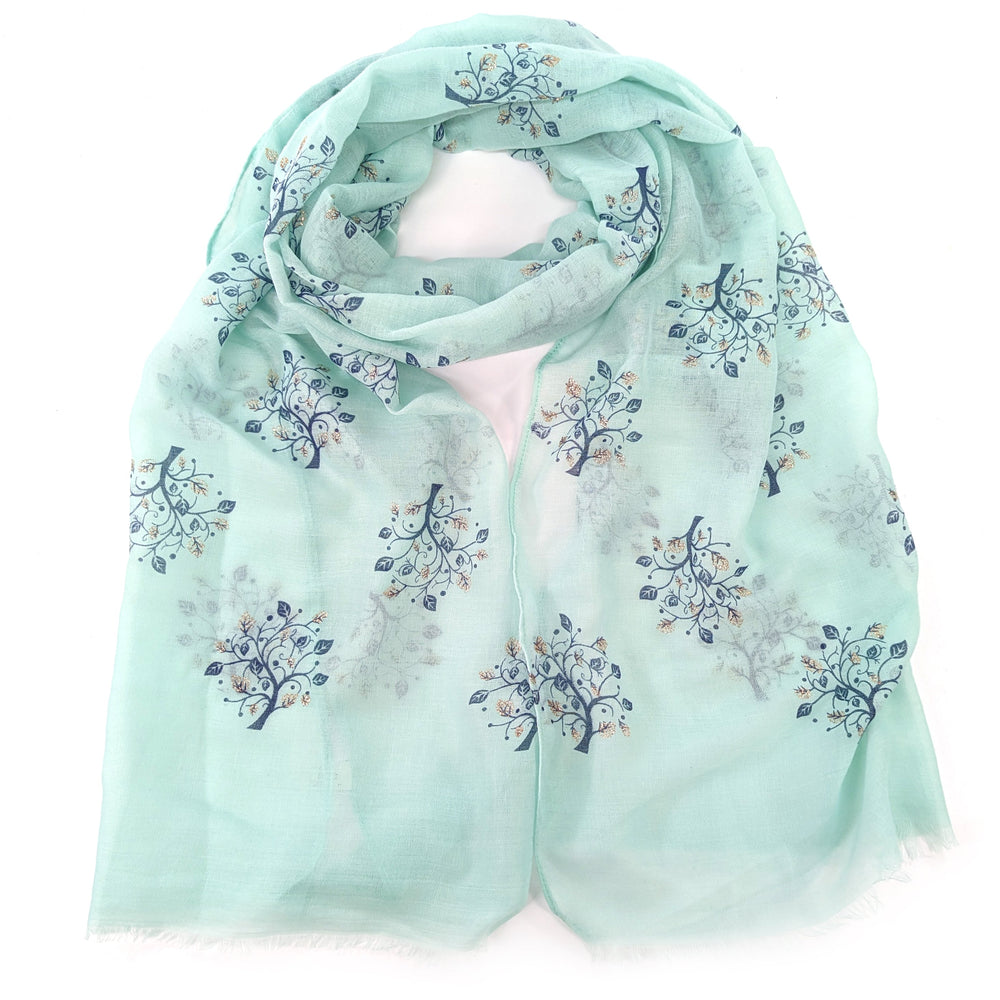 Pale Green Tree of Life Scarf