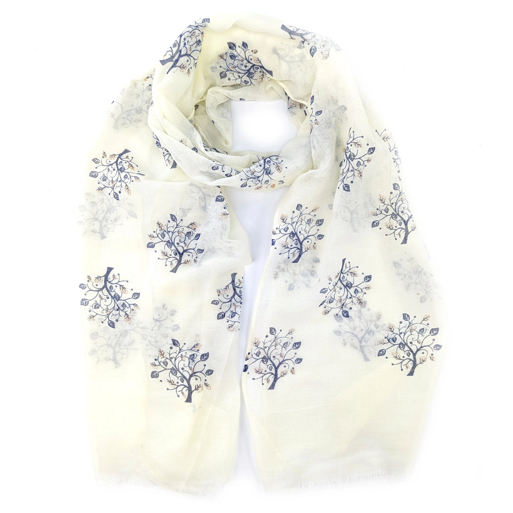 Cream Tree of Life Scarf