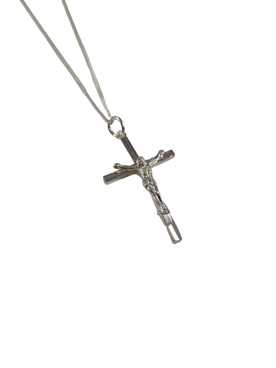 Large Men's Sterling Silver Antiqued Crucifix Necklace + 24